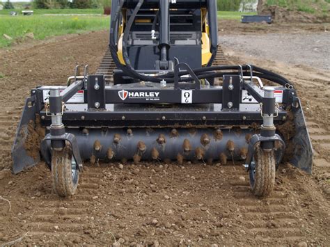 harley power rake skid steer|harley rake for mini excavator.